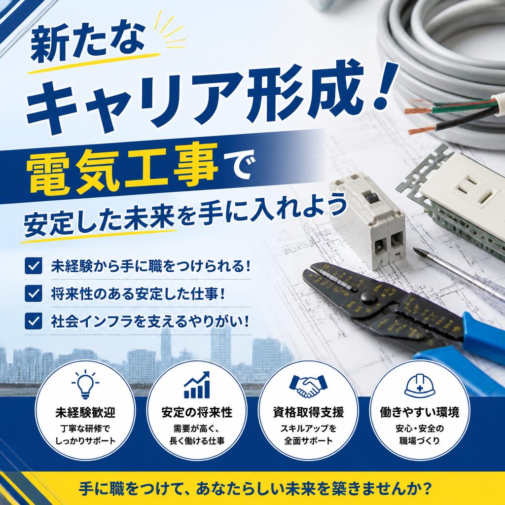 新たなキャリア形成！電気工事で安定した未来を手に入れよう