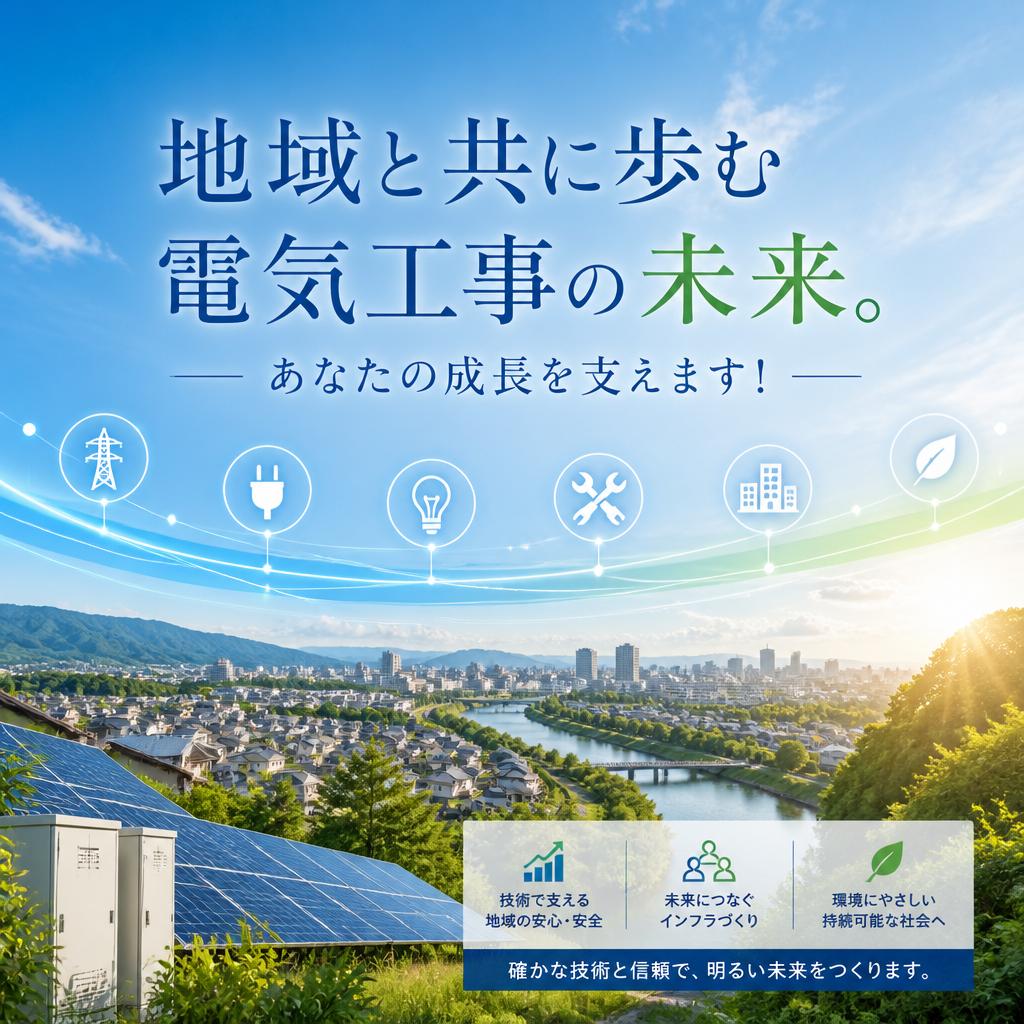 地域と共に歩む電気工事の未来。あなたの成長を支えます！