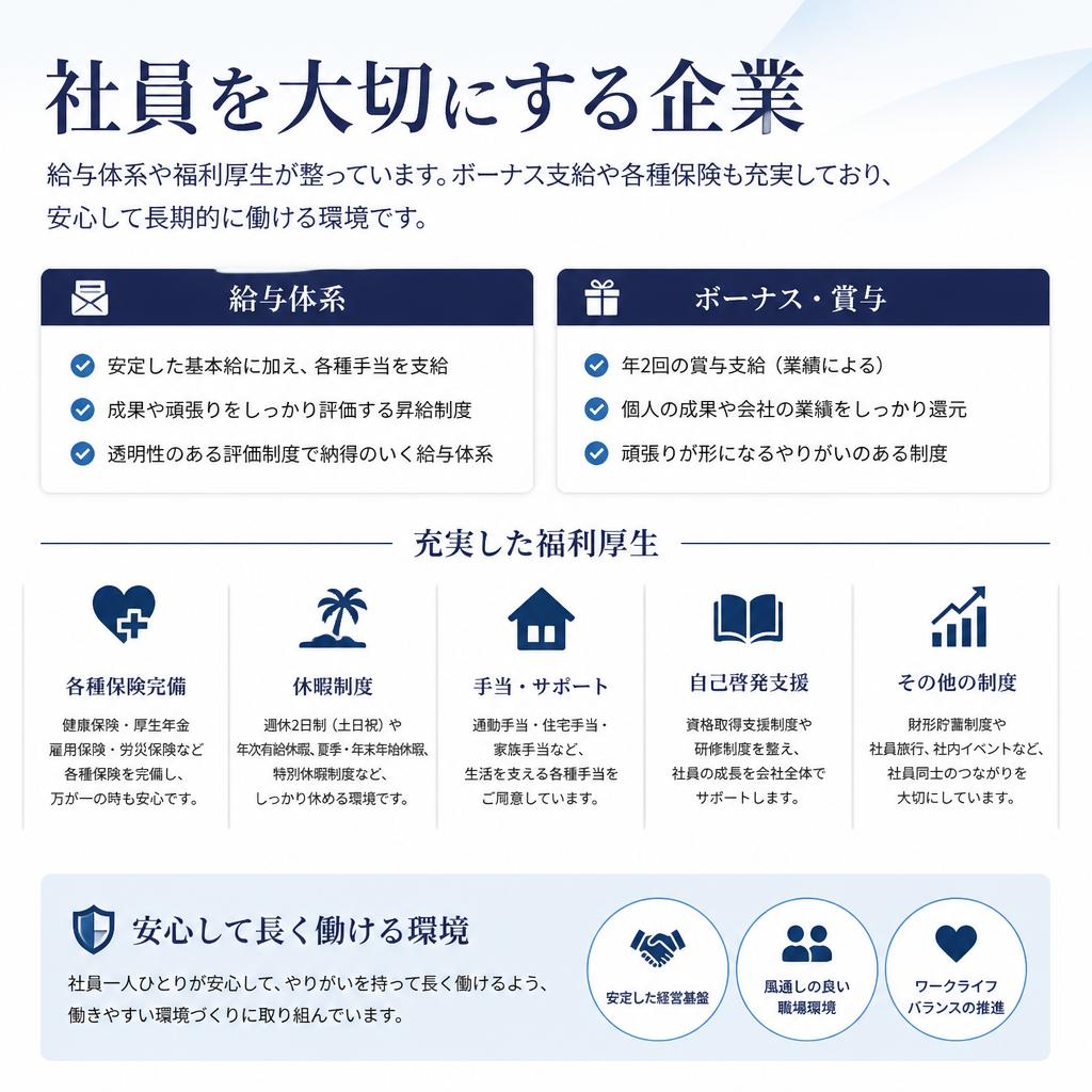 充実した待遇と福利厚生