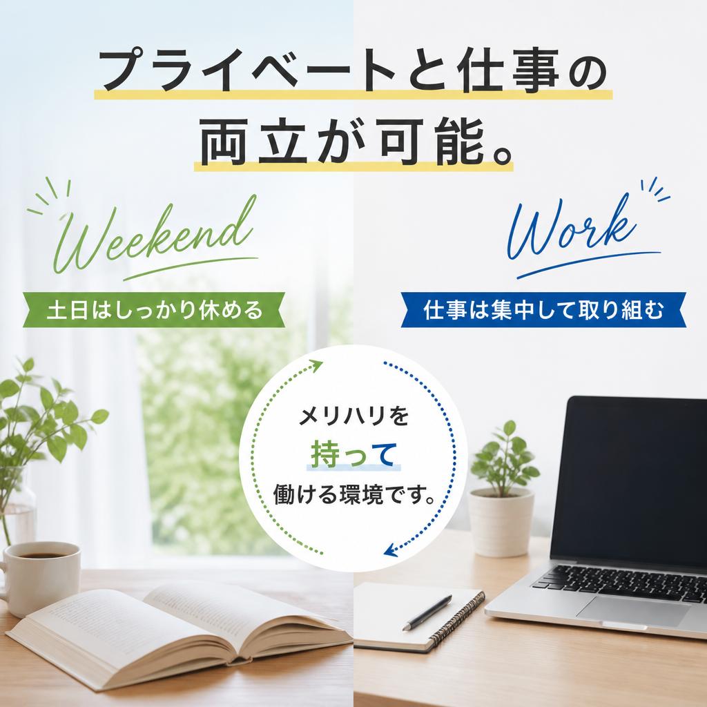 4. 嬉しい土日休みでプライベート充実