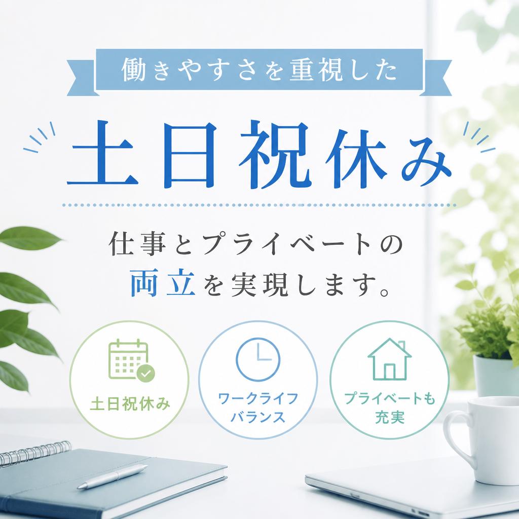 土日祝休みでプライベート充実