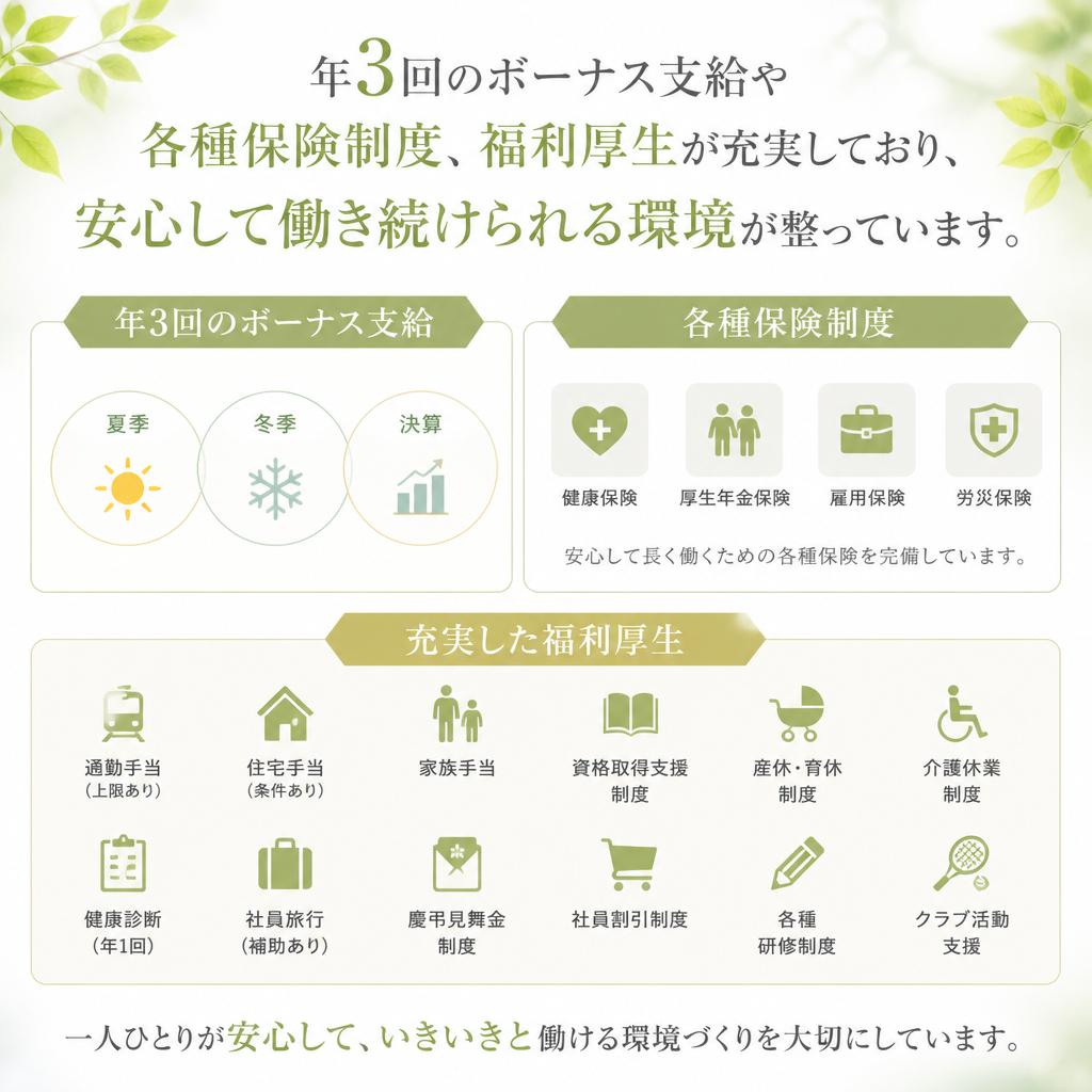 安定した収入と充実した待遇