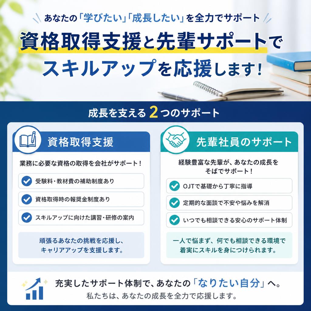 スキルアップのサポート体制