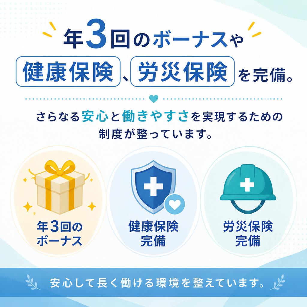 安定した収入と福利厚生