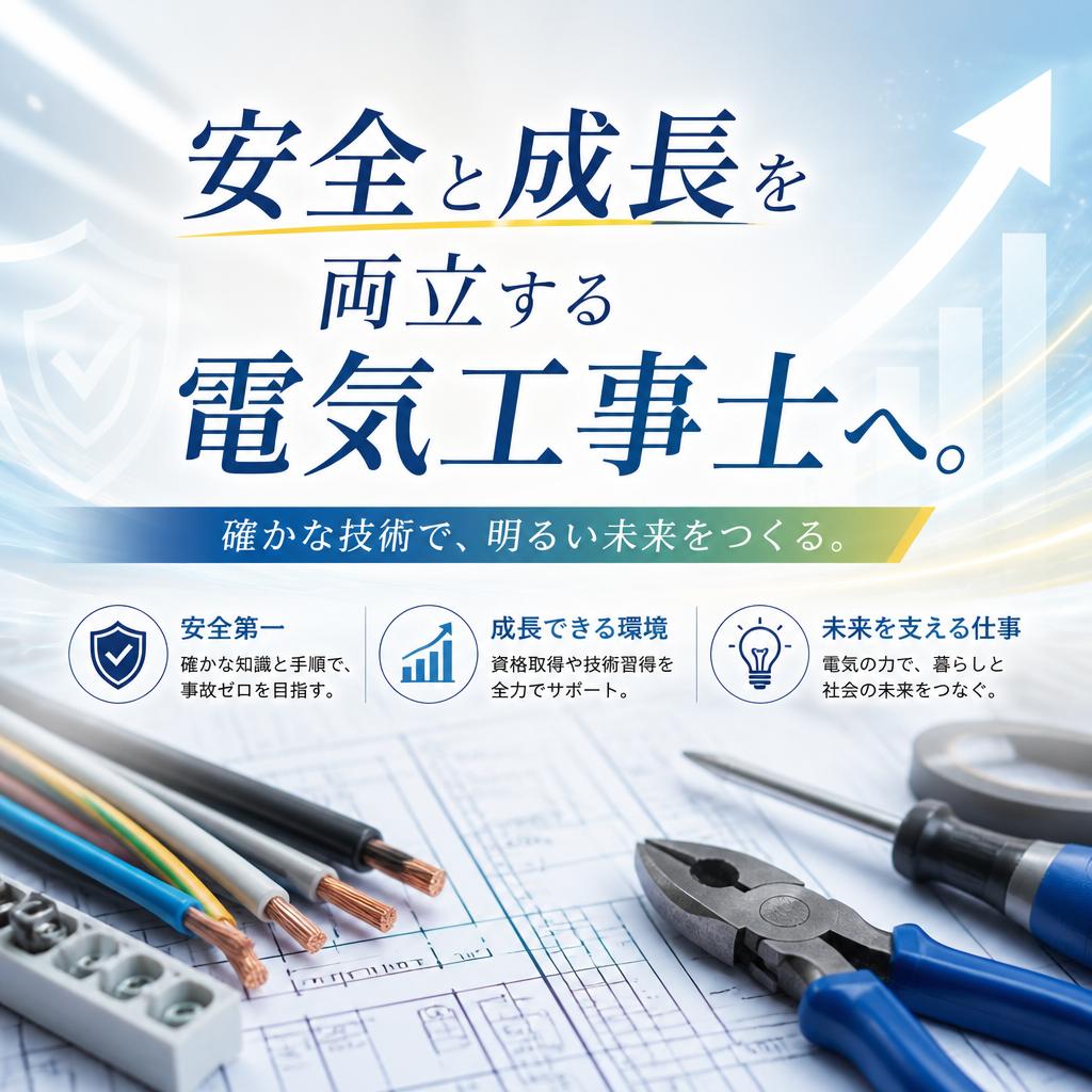 安全と成長を両立する電気工事士へ。
