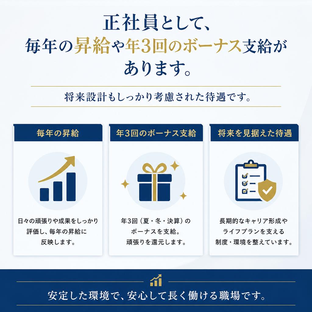 安定した収入と待遇