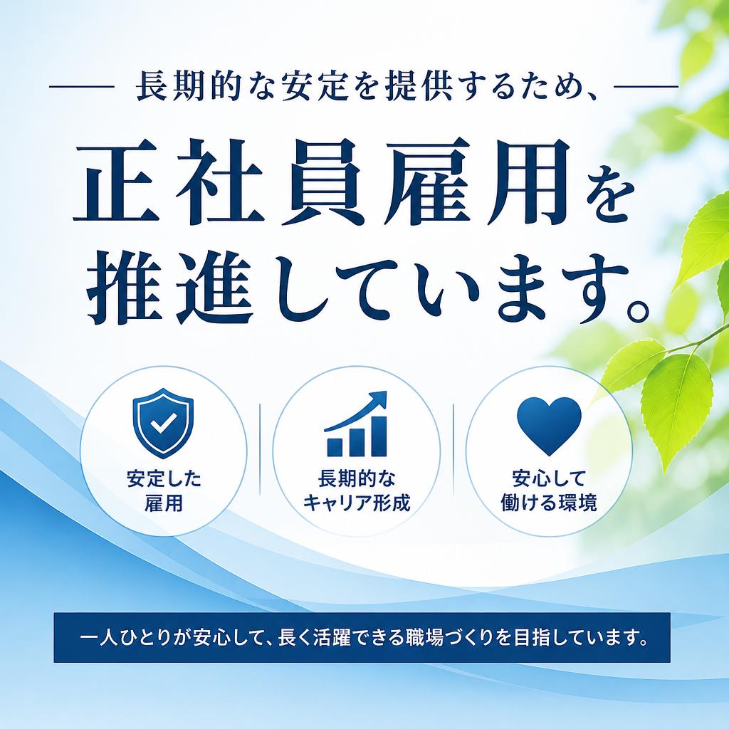 安心の正社員雇用