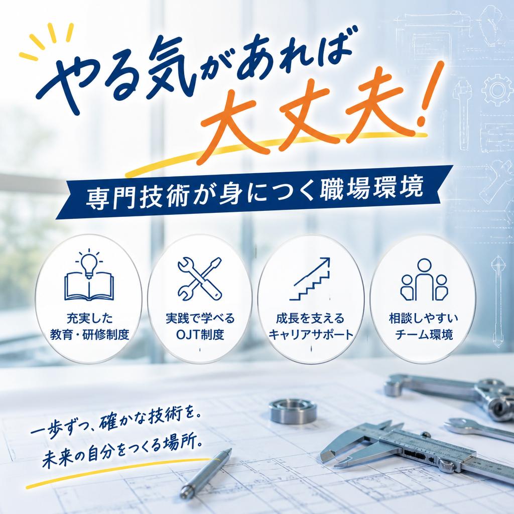 やる気があれば大丈夫！専門技術が身につく職場環境