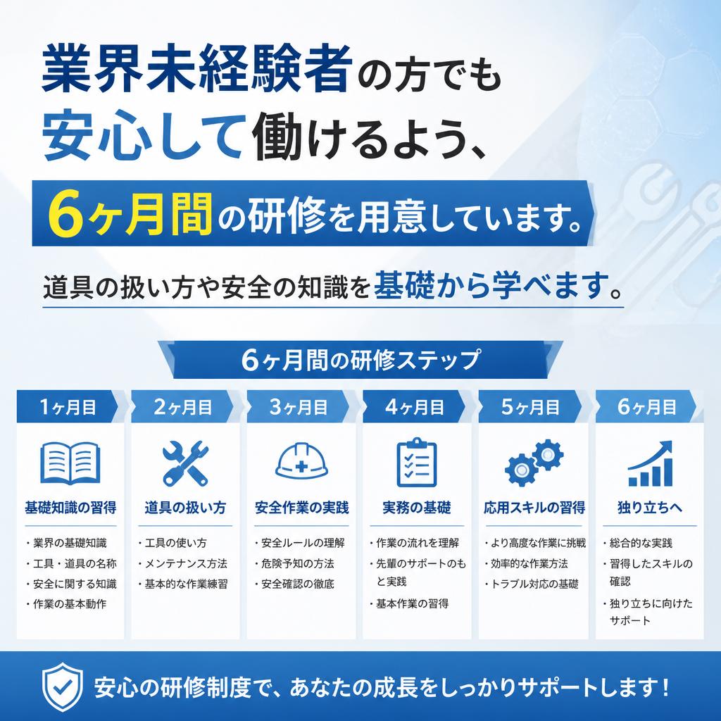 未経験でも安心！充実の研修制度