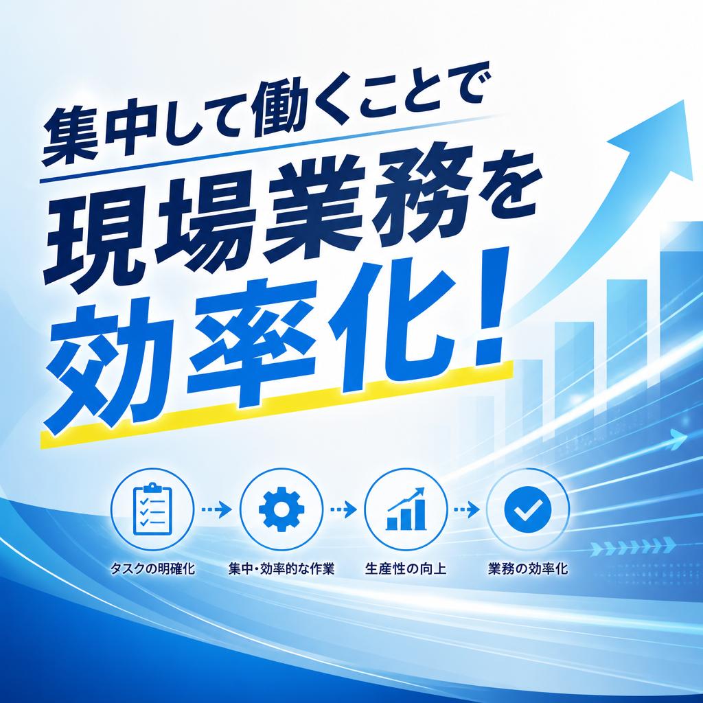 集中して働くことで現場業務を効率化！
