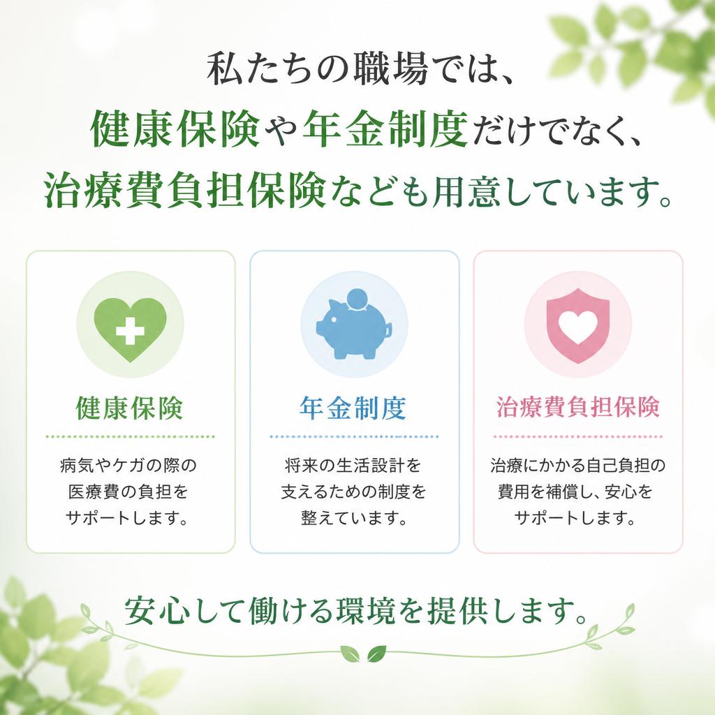 充実の福利厚生！安心して働ける環境
