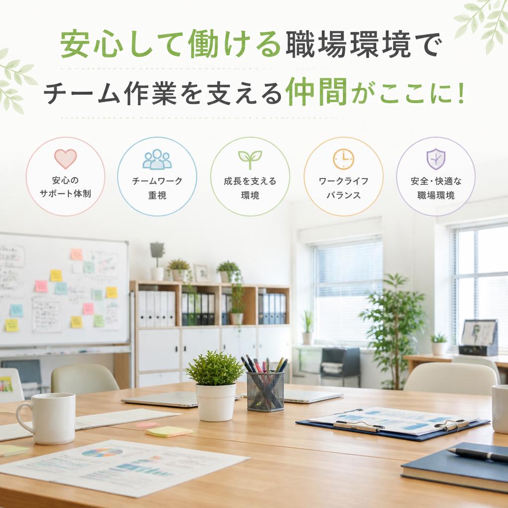 安心して働ける職場環境でチーム作業を支える仲間がここに！