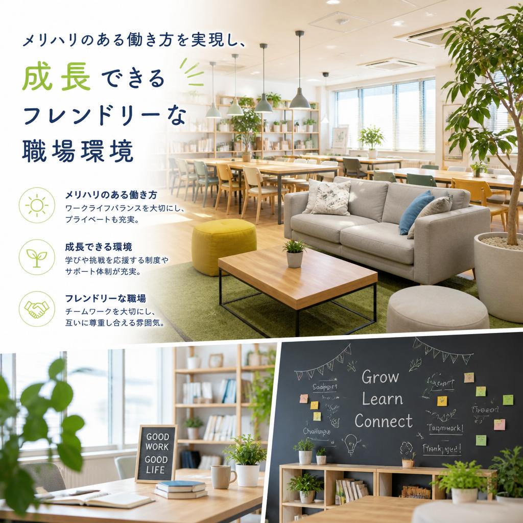 メリハリのある働き方を実現し、成長できるフレンドリーな職場環境