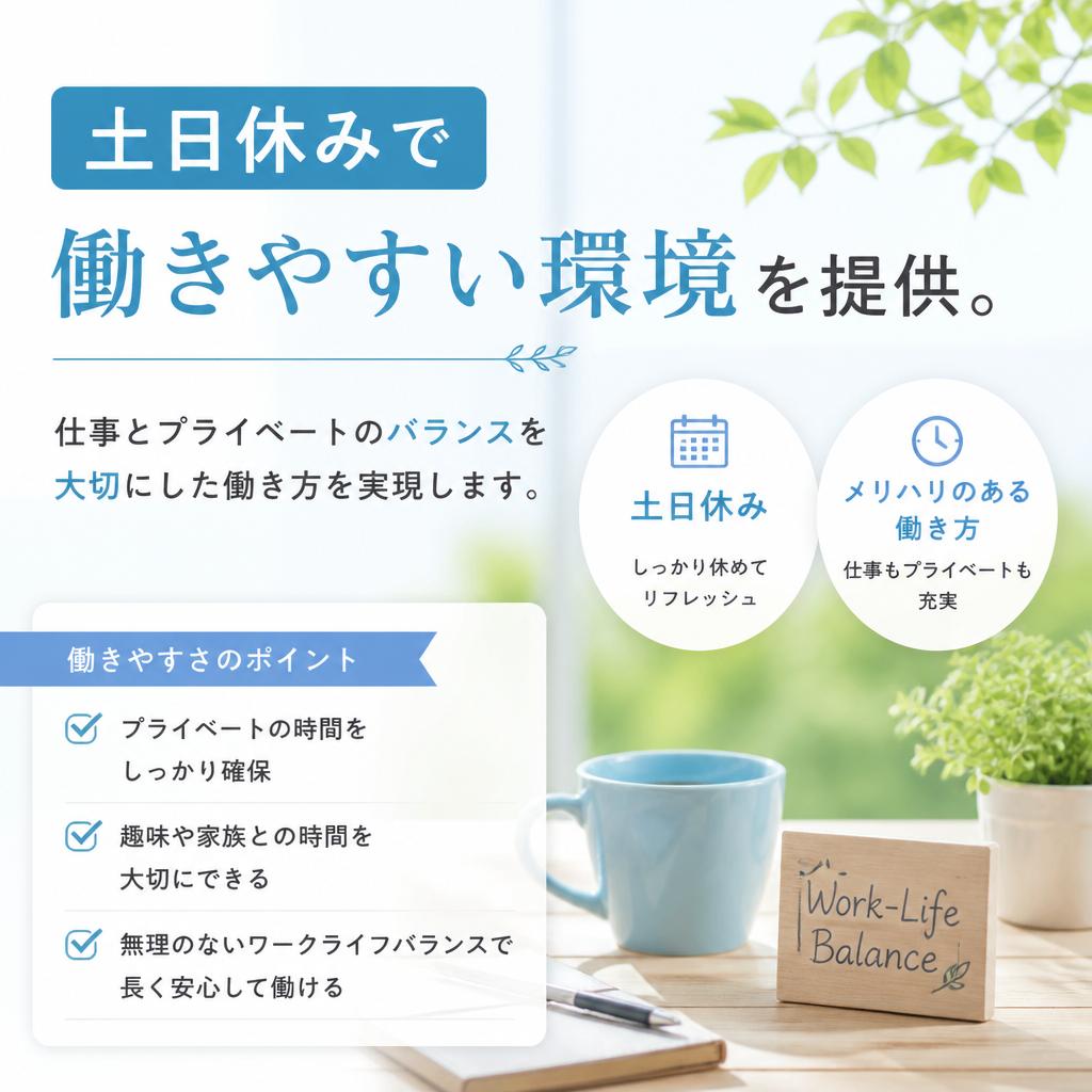 土日休みとプライベートの充実