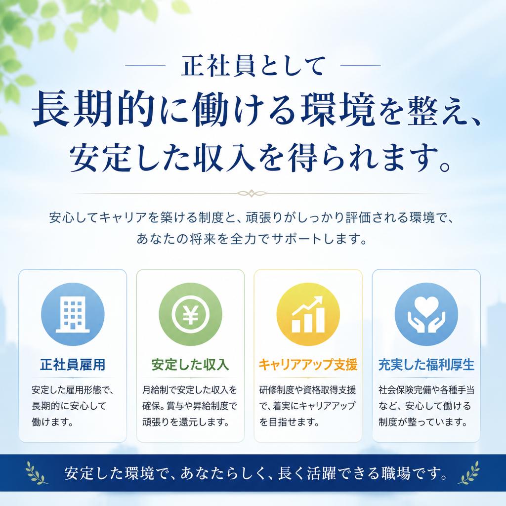 正社員としての安定した雇用形態
