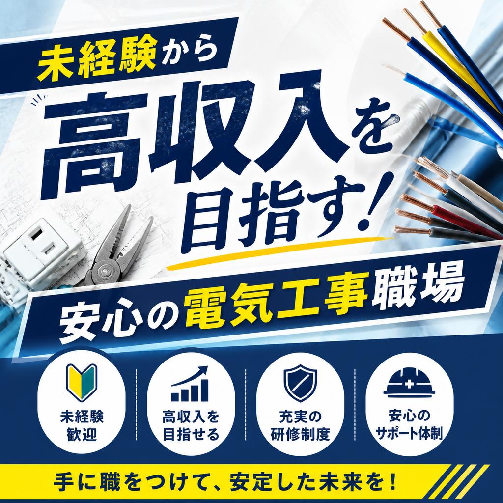 未経験から高収入を目指す！安心の電気工事職場