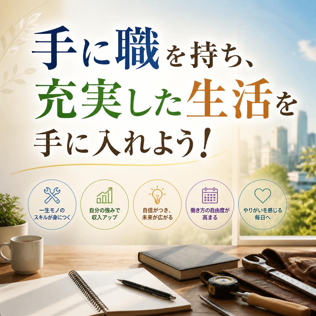 手に職を持ち、充実した生活を手に入れよう！
