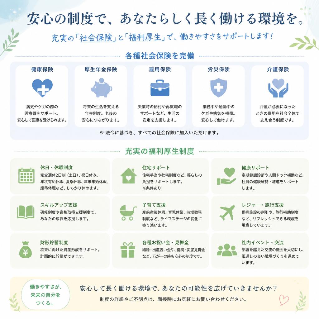 安心の社会保険完備