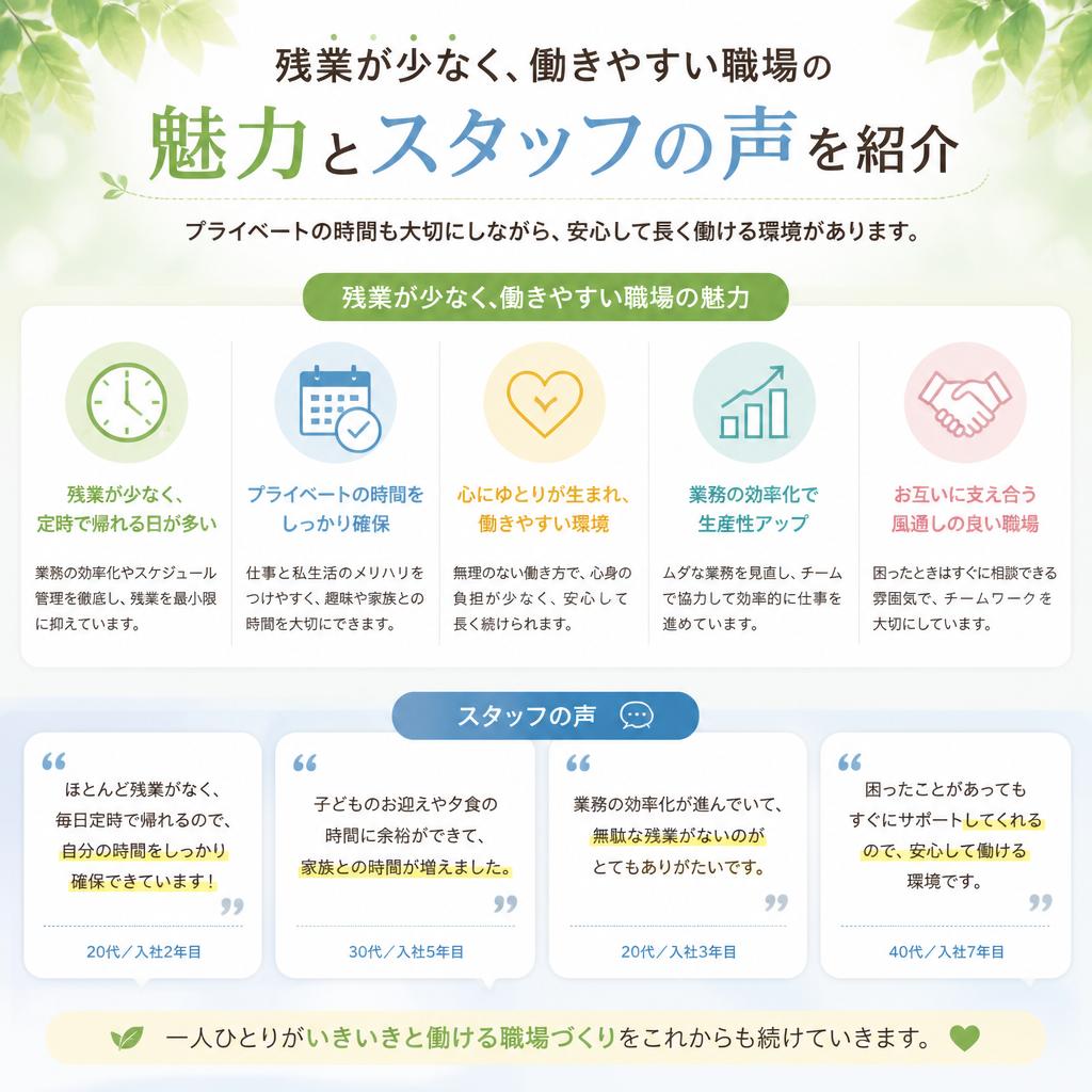 働きやすさを重視した職場環境