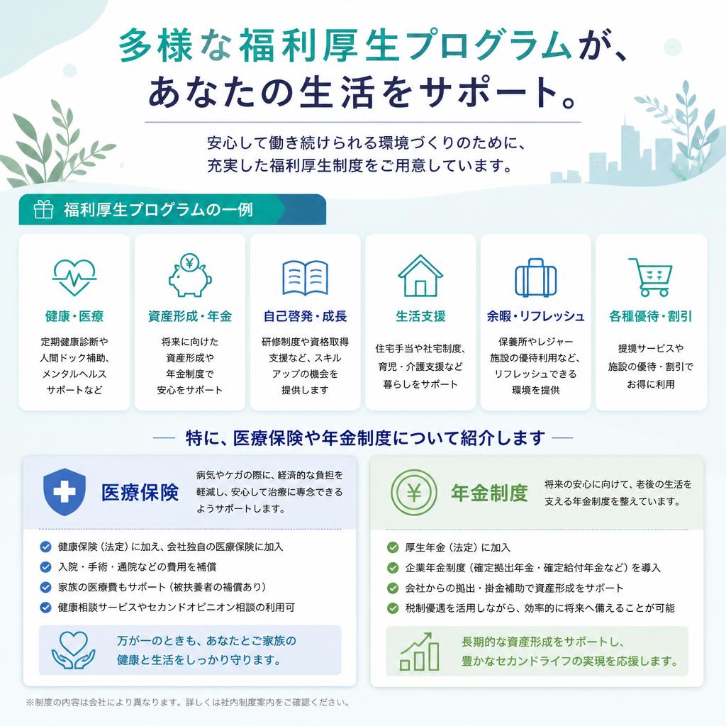充実した福利厚生で安心な未来を