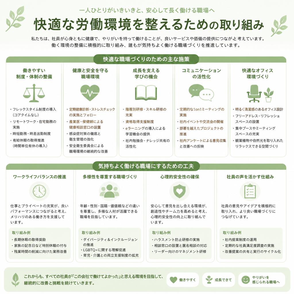 働きやすさを追求した職場環境