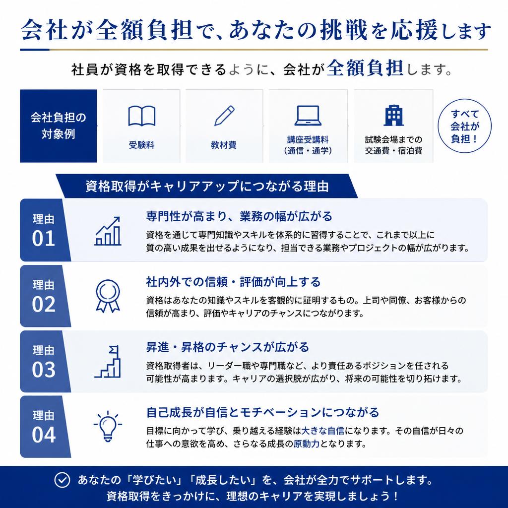 資格取得支援でキャリアアップ