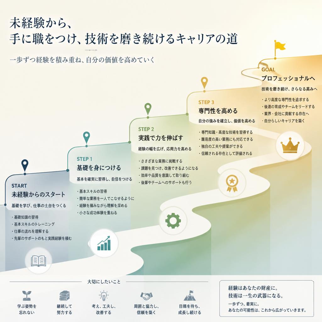 未経験者が手に職をつけ、技術を磨いていくキャリアの道