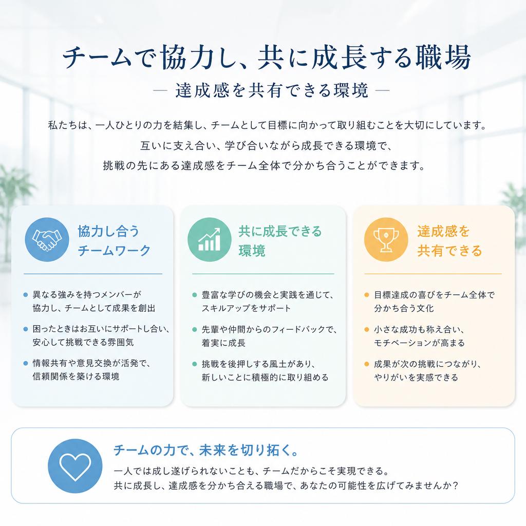 成長を実感できる職場環境