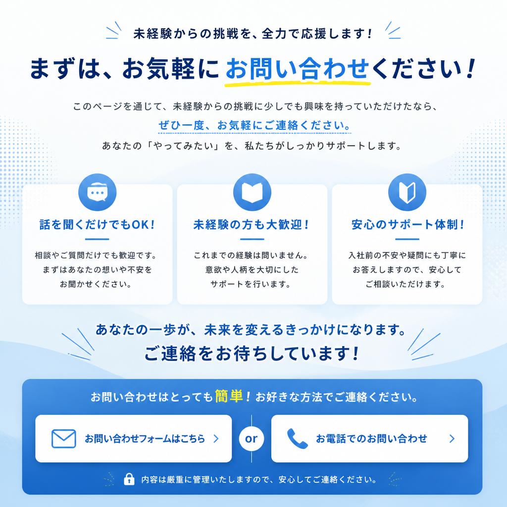 今すぐお問い合わせを！