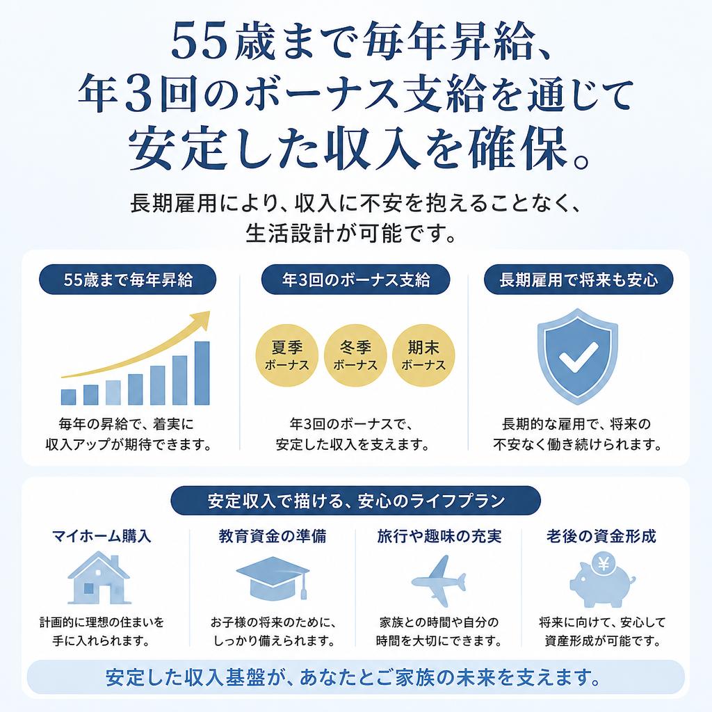 高待遇で安定した収入